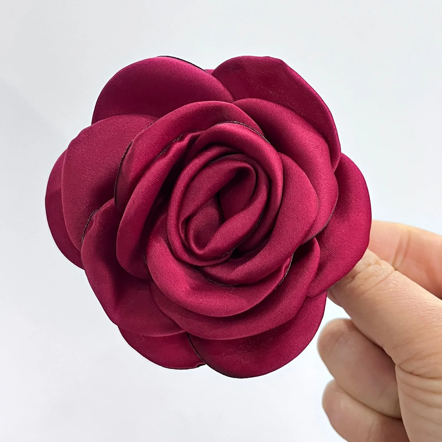 Sanrich Women's Brooches 4pcs Rose Flower Hair Clip Mexican Hair Flowers Clips Hairpin Brooch Tea Party Hats Headpieces (burgundy)