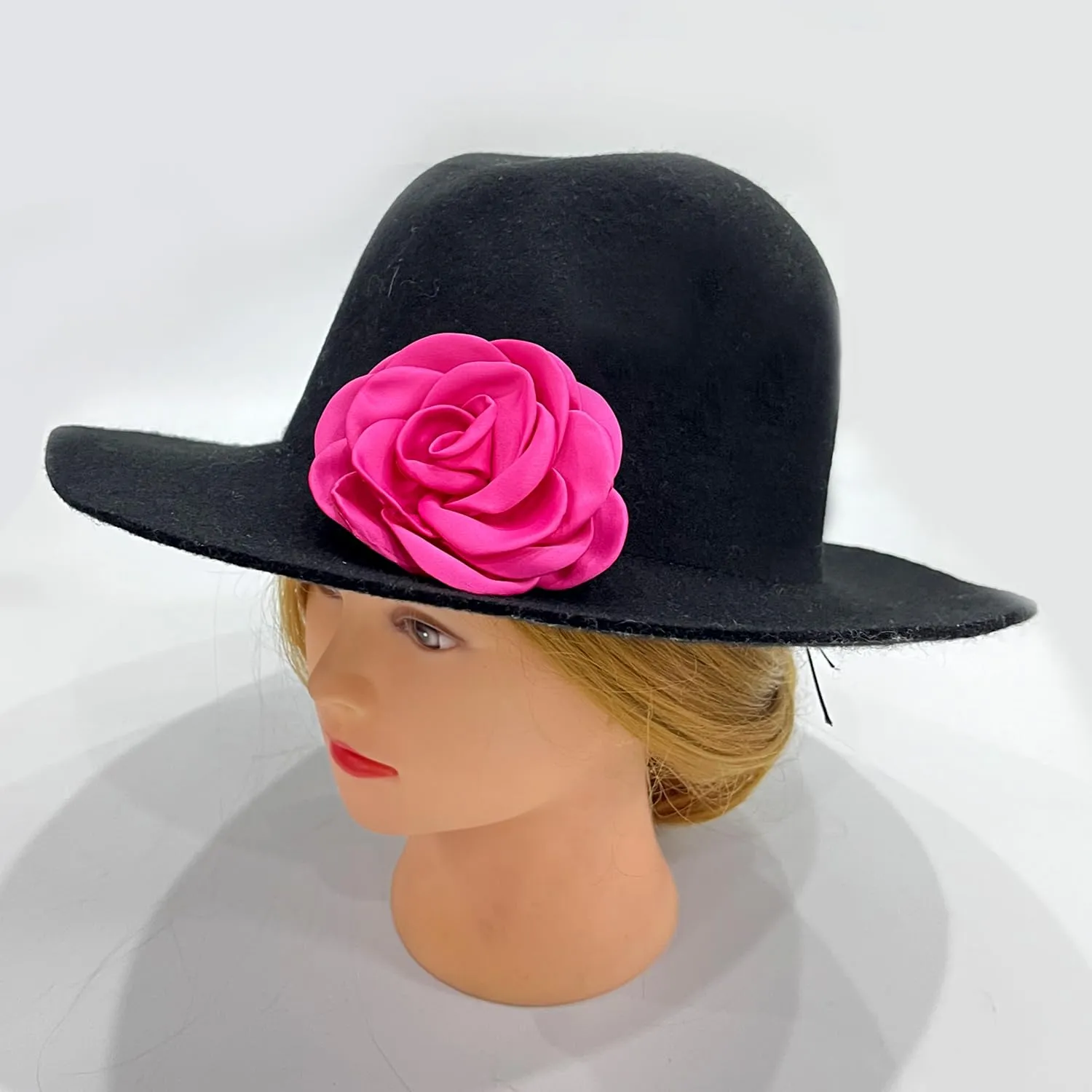 Sanrich Women's Brooches 4pcs Rose Flower Hair Clip Mexican Hair Flowers Clips Hairpin Brooch Tea Party Hats Headpieces (hot pink)