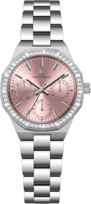 SAPPHERO Wrist Watch for Women Luxury Ladies Watches Women's Bracelet Watch Small Stainless Steel Analog 5ATM Waterproof Watches for Women