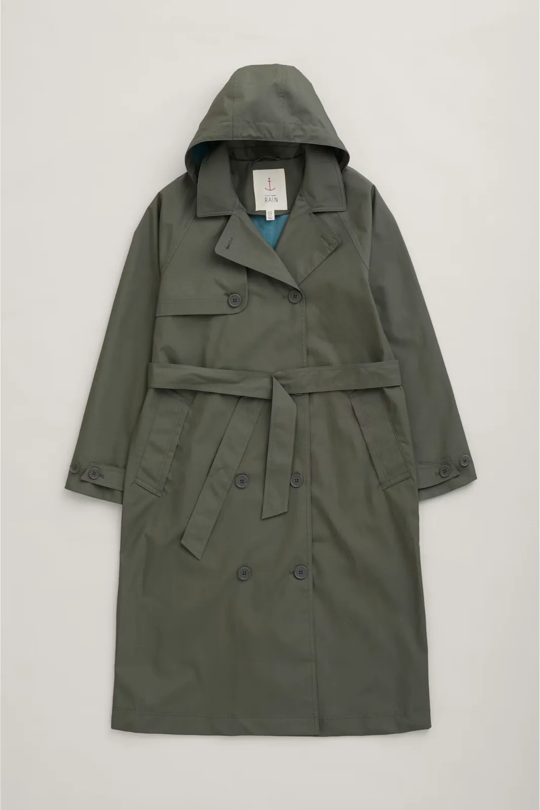 Seasalt Penweathers Trench Coat - Light Nori