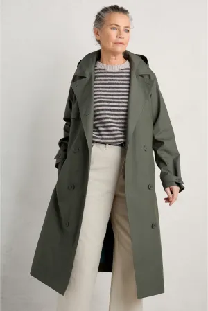 Seasalt Penweathers Trench Coat - Light Nori