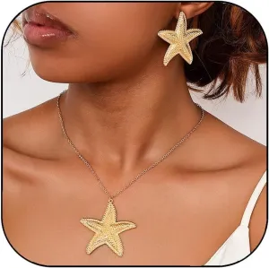 Seashell Necklace for Women Starfish Necklace Summer Beach Charm Necklaces Trendy Boho Pearl Shell Necklaces Summer Outfits for Women Beach Starfish Earrings Vacation Earrings Seashell Jewelry