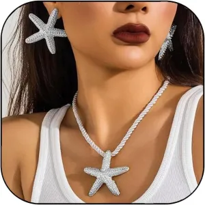 Seashell Necklace for Women Starfish Necklace Summer Beach Charm Necklaces Trendy Boho Pearl Shell Necklaces Summer Outfits for Women Beach Starfish Earrings Vacation Earrings Seashell Jewelry