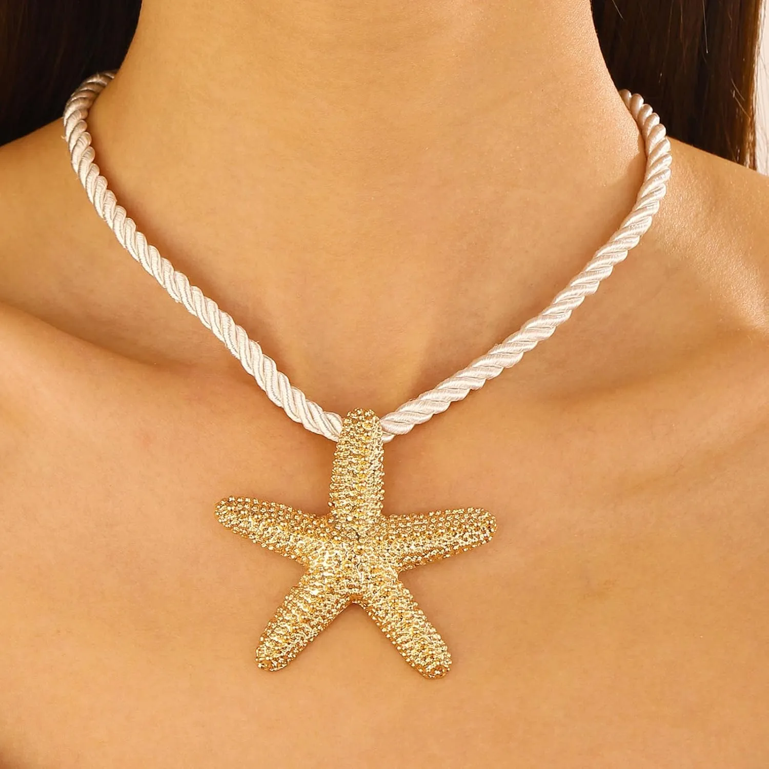 Seashell Necklace for Women Starfish Necklace Summer Beach Charm Necklaces Trendy Boho Pearl Shell Necklaces Summer Outfits for Women Beach Starfish Earrings Vacation Earrings Seashell Jewelry