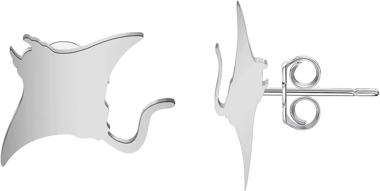 SEIRAA Stingray Stud Earrings Sea Animal jewelry for Women Stingray Lover Earrings Dainty Earrings