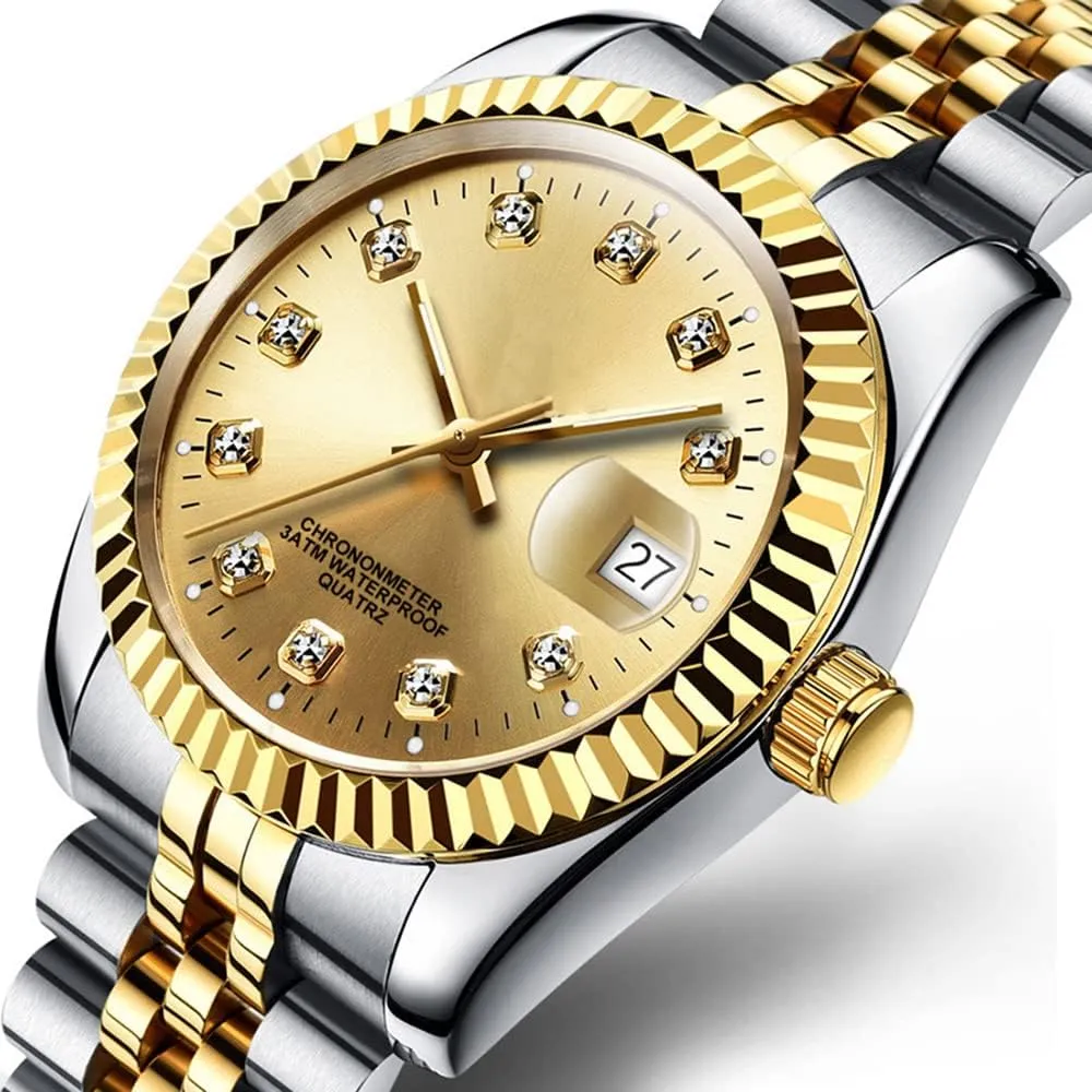 SENRUD Men's Classic Design Analog Quartz Watches Fashion Business Watch Stainless Steel Waterproof Date Casual Wrist Watch for Men