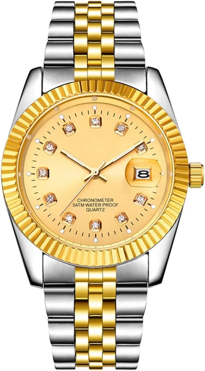 SENRUD Men's Classic Design Analog Quartz Watches Fashion Business Watch Stainless Steel Waterproof Date Casual Wrist Watch for Men