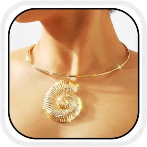 Shell Pendant Necklace Gold Sea Shell Choker Necklaces for Women