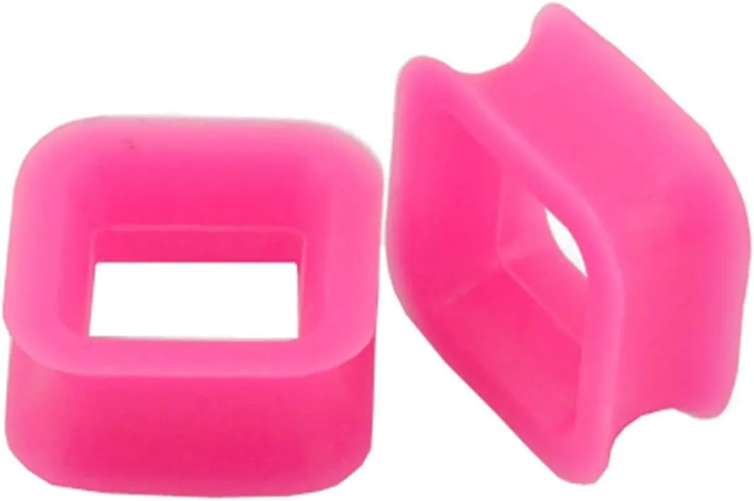 Silicone Plugs for Ears Gauges Women and Men Multicolor Square Shape Ear Tunnels Ear Expander Body Piercing Jewelry, 2PCS, 4MM - 20MM