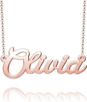 Silver Necklaces Women Personalized Custom Name Sterling Silver Dad Platinum