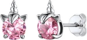 SILVERCUTE 925 Studs for Girls, Cute Animal Earrings Dainty Sterling Silver Unicorn Earrings for Women Girls