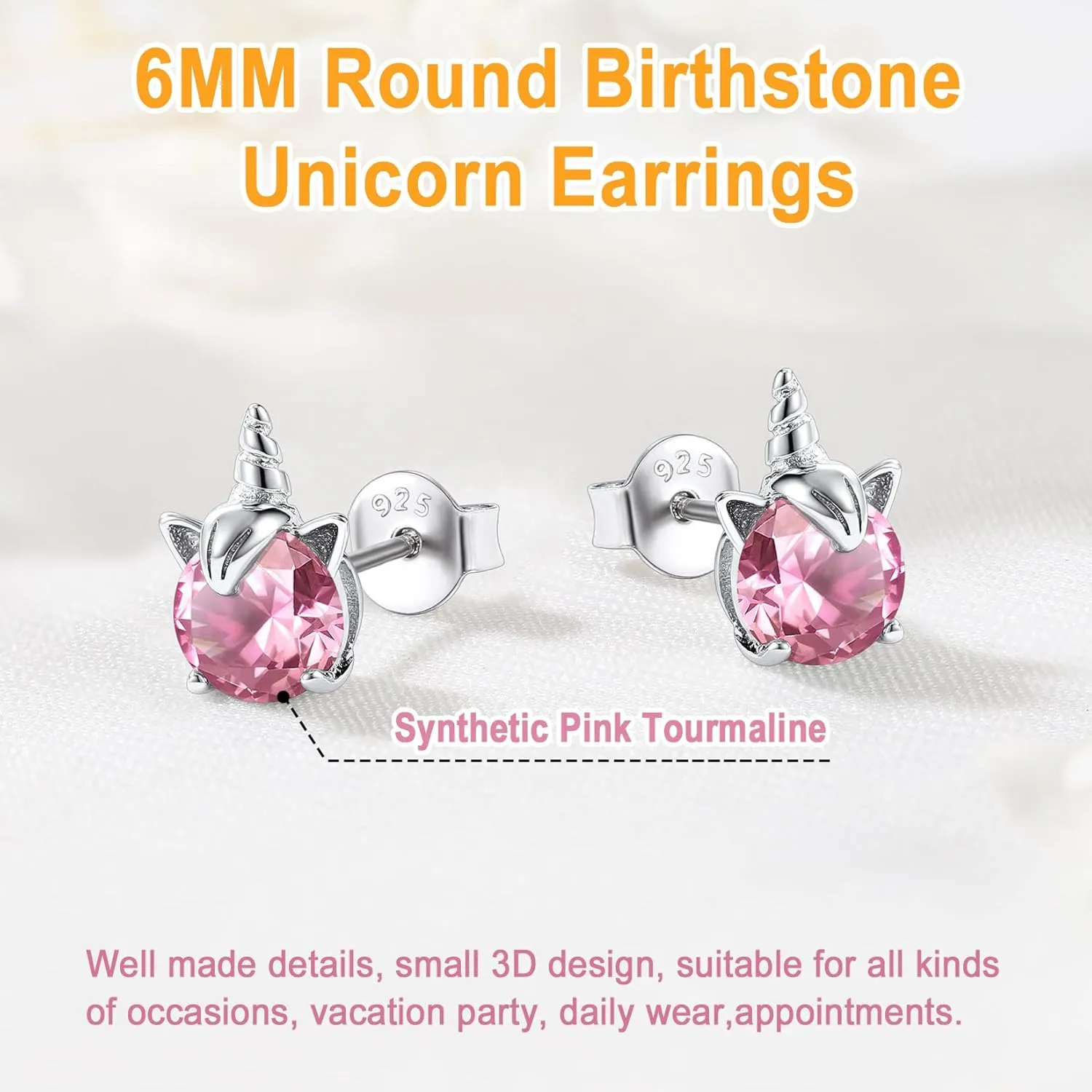SILVERCUTE 925 Studs for Girls, Cute Animal Earrings Dainty Sterling Silver Unicorn Earrings for Women Girls