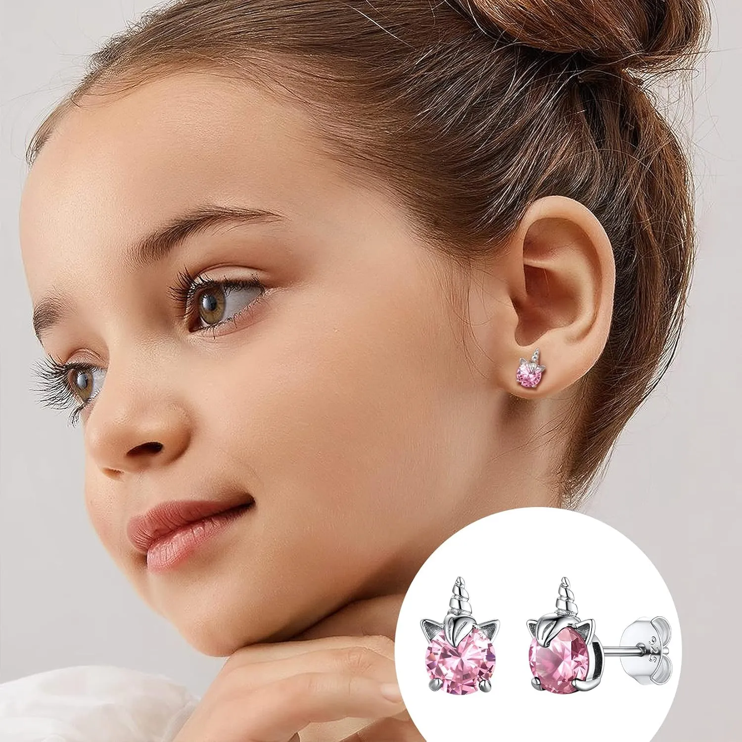 SILVERCUTE 925 Studs for Girls, Cute Animal Earrings Dainty Sterling Silver Unicorn Earrings for Women Girls