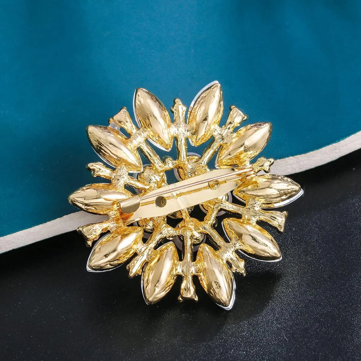 Silver/Gold/Rose Gold Plated Assorted Crystal Rhinestones Brooch Pins Set for DIY Wedding Bouquets Kit