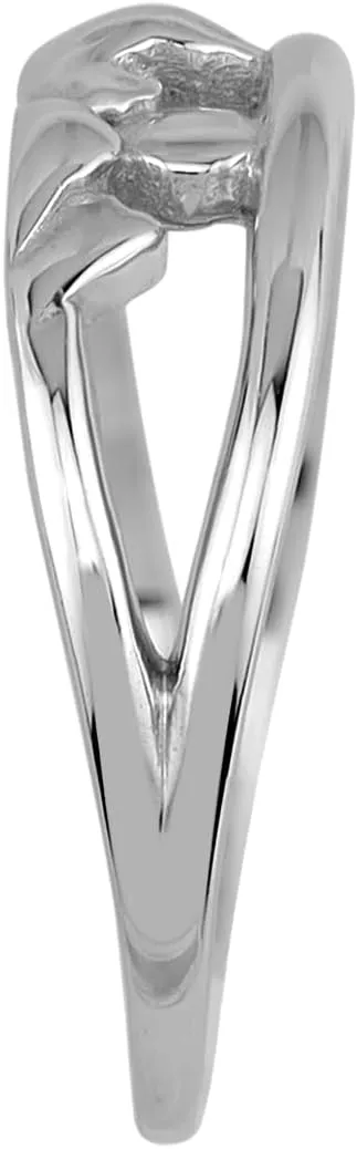 Silvershake White Gold Plated 925 Sterling Silver Minimalist Mountain/Nature/Camper/Climber Casual Ring Jewelry for Women