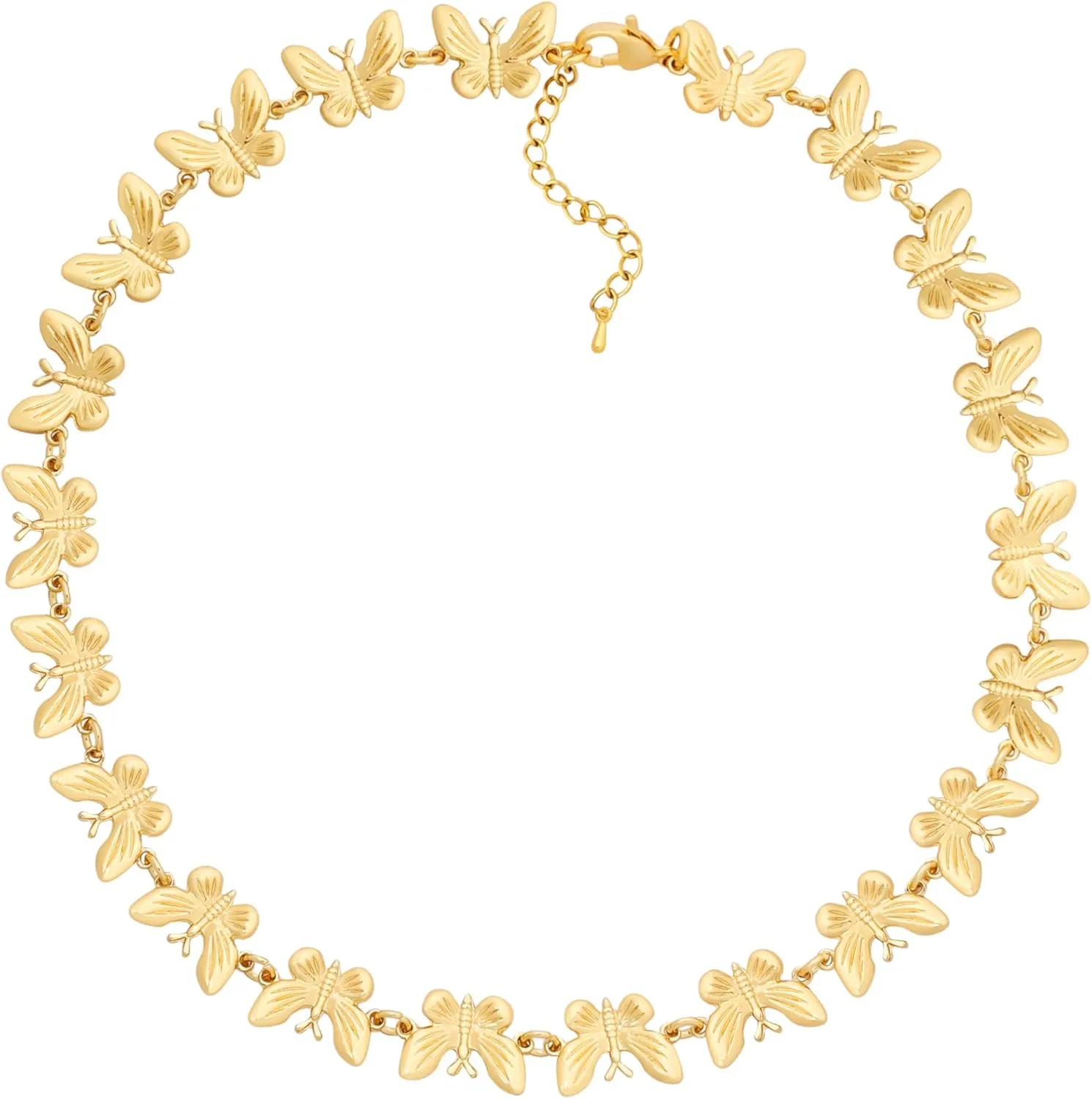 Simple Everyday Dainty Gold-Toned Alloy Butterfly Aesthetic Cool Necklaces Jewelry Accessories Coolest Romantic Gifts Essentials for Women Her Trendy Stuff