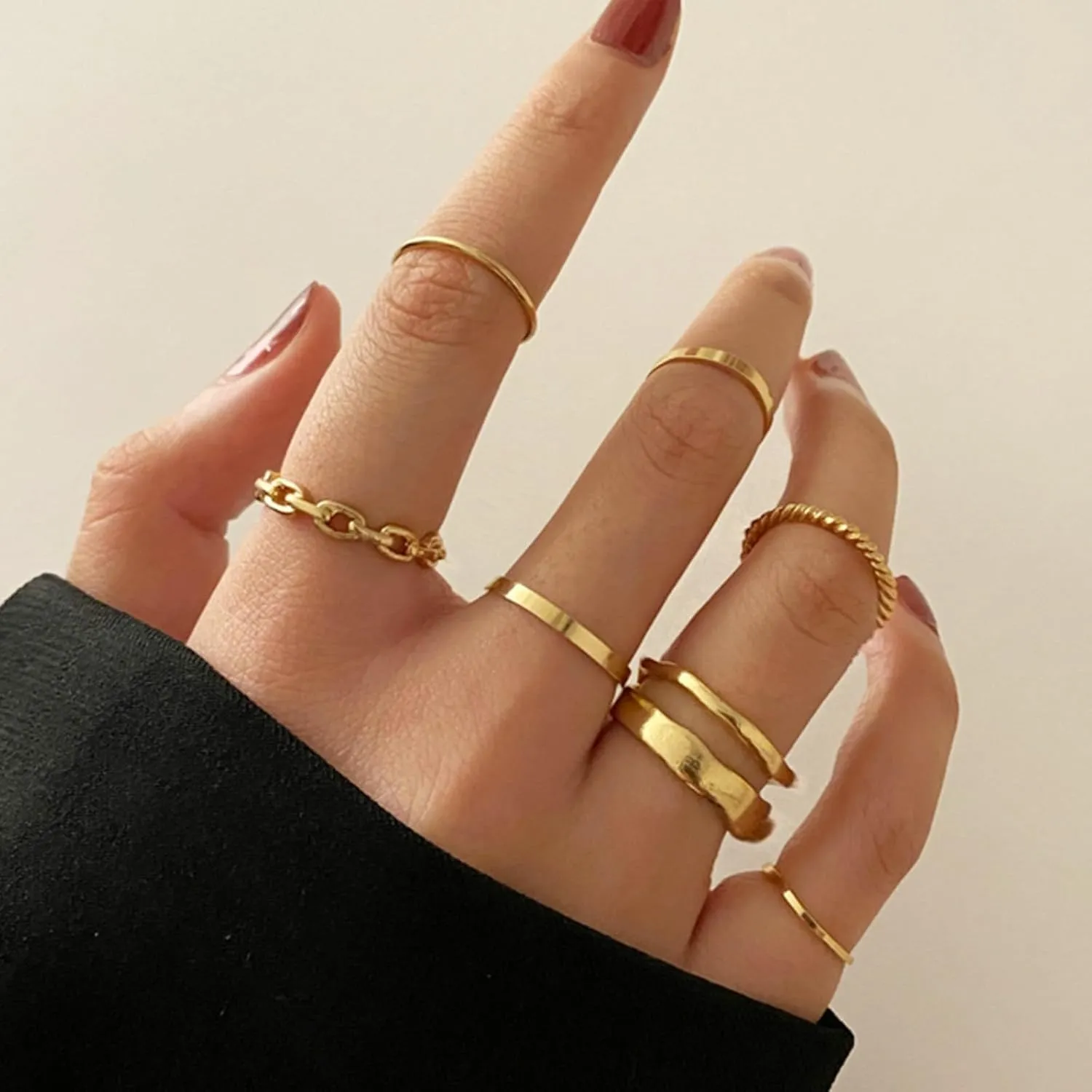 Simple Knuckle Rings Set for Women,Vintage Stackable Joint Finger Midi Rings Dainty Cute Rings Pack Festival Jewelry