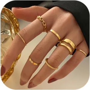 Simple Knuckle Rings Set for Women,Vintage Stackable Joint Finger Midi Rings Dainty Cute Rings Pack Festival Jewelry