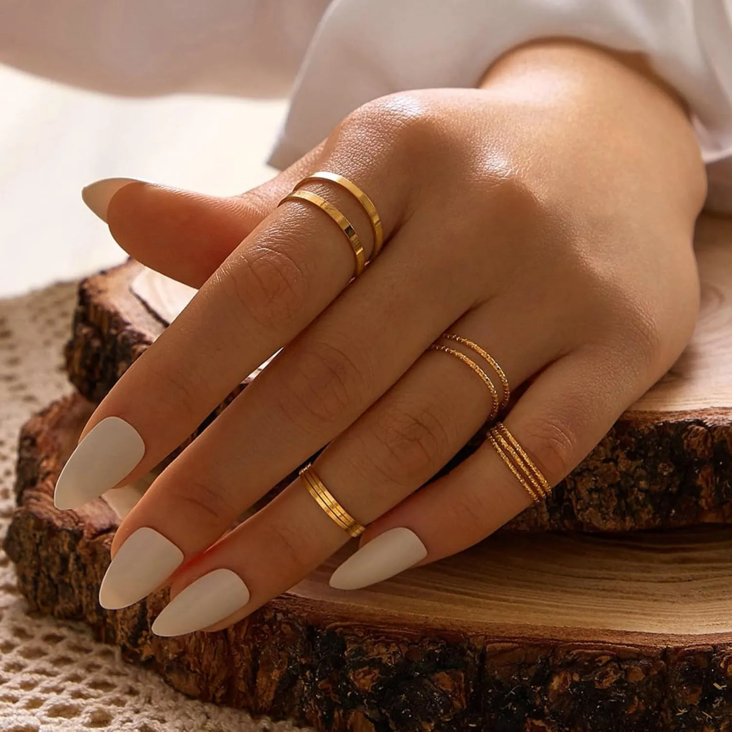 Simple Knuckle Rings Set for Women,Vintage Stackable Joint Finger Midi Rings Dainty Cute Rings Pack Festival Jewelry