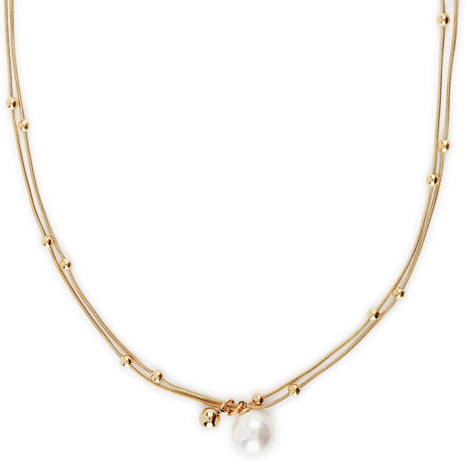 Single Pearl Necklaces | Waterproof Pearl Necklace | Non Tarnish, PVD Coated | 18k Real Gold Plated | Pendant Necklace | Waterproof Jewelry