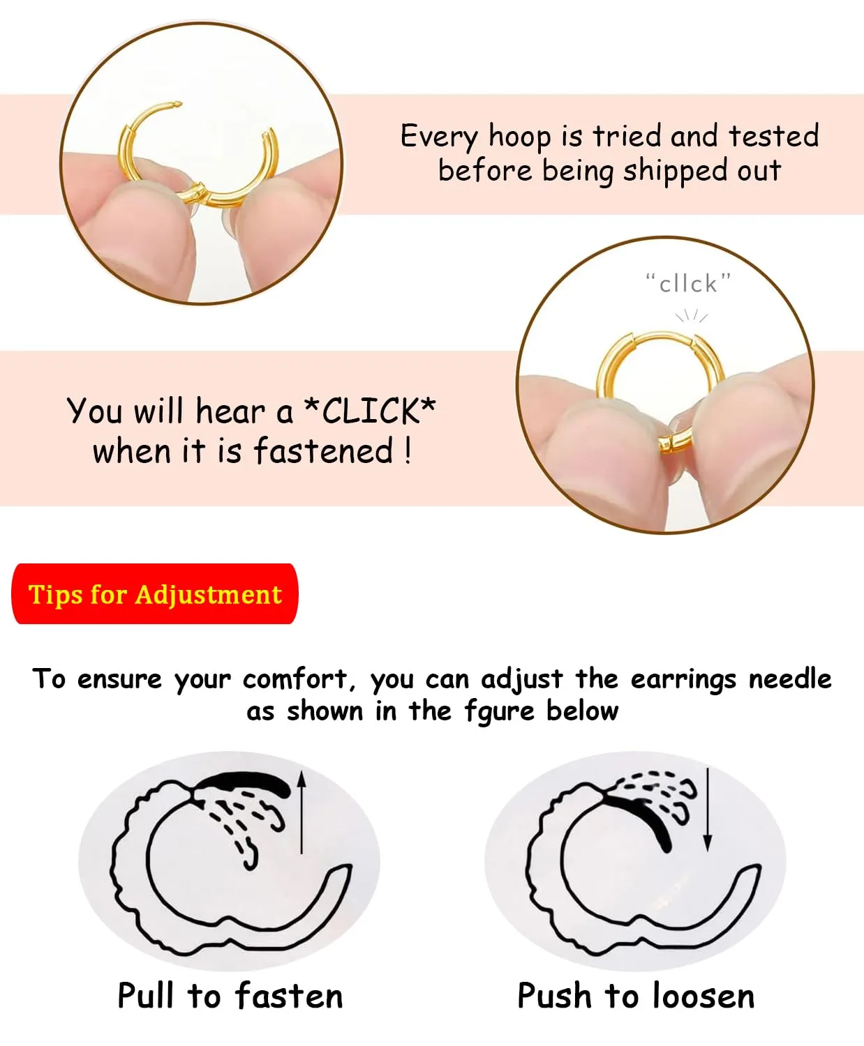Small Gold Hoop Earrings for Women Men,14K Gold Plated in 316L Surgical Steel Hinge Huggie Hoop Earrings fit Helix, Rook, Sung, Earlobe, 1st Lobe Hole Lightweight Hypoallergenic Earrings (1Pair-10mm)
