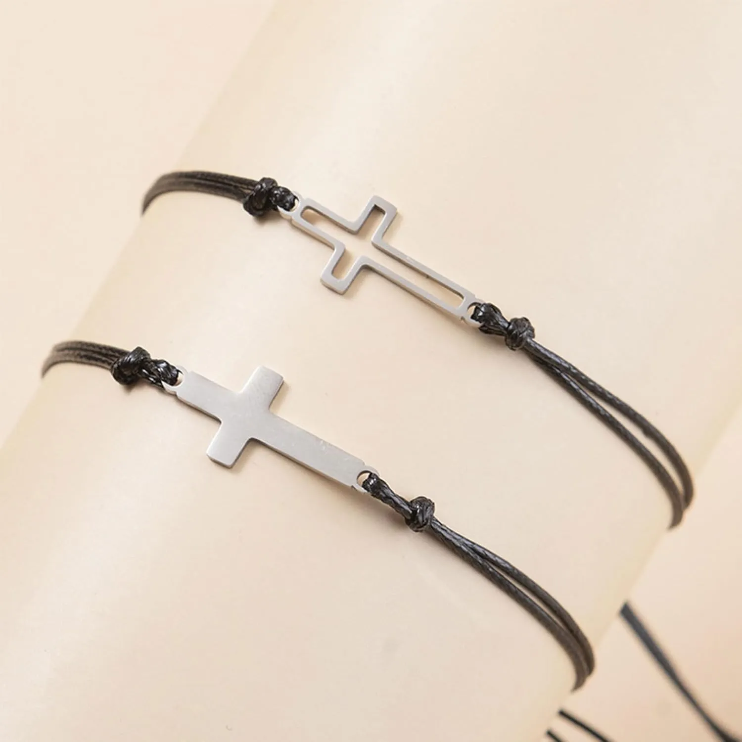 SNORSO Cross Matching Bracelets Gifts Ideas for Daughter Son Mother Father - Mother Daughter/Son Bracelets, Father Daughter/Son Bracelets Fathers Day Mothers Day Christmas Birthday Jewellery Gifts