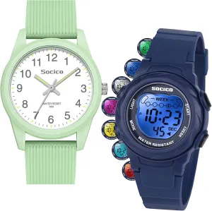 SOCICO Kids Watches for Boys & Girls  Digital 7 Color Lights, Stopwatch, Alarm & Analog Easy Time Learning  50M Waterproof, Soft Durable Bands, Great Gift for Ages 4-12