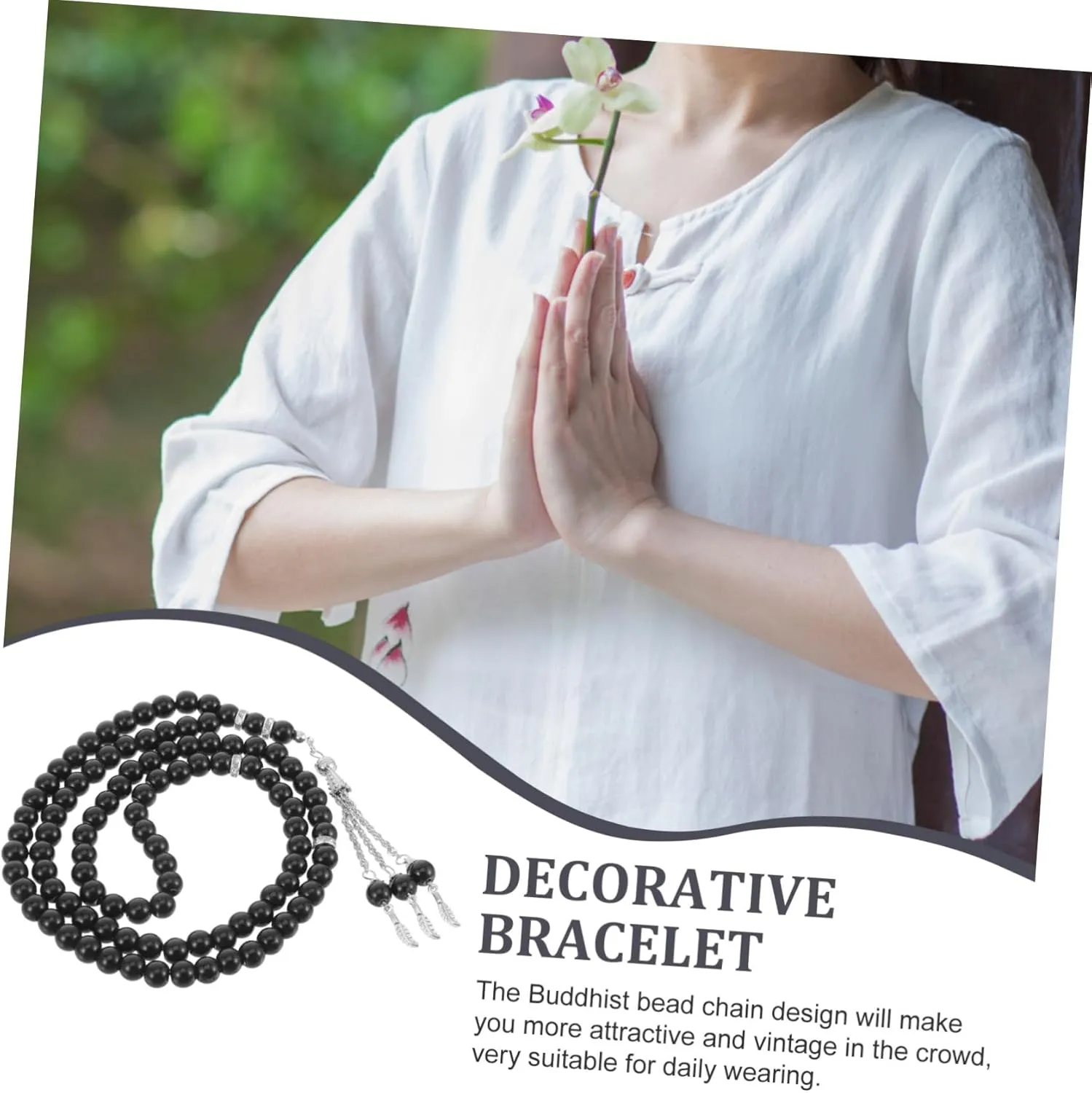 SOIMISS 2pcs Beads Jewelry Necklace Glass Bead Bracelets Bracelet for Women Muslim Prayer Necklace Bracelets for Women Buddha Bracelets Glass Blue Religious Bracelet Buddha Beads Chain