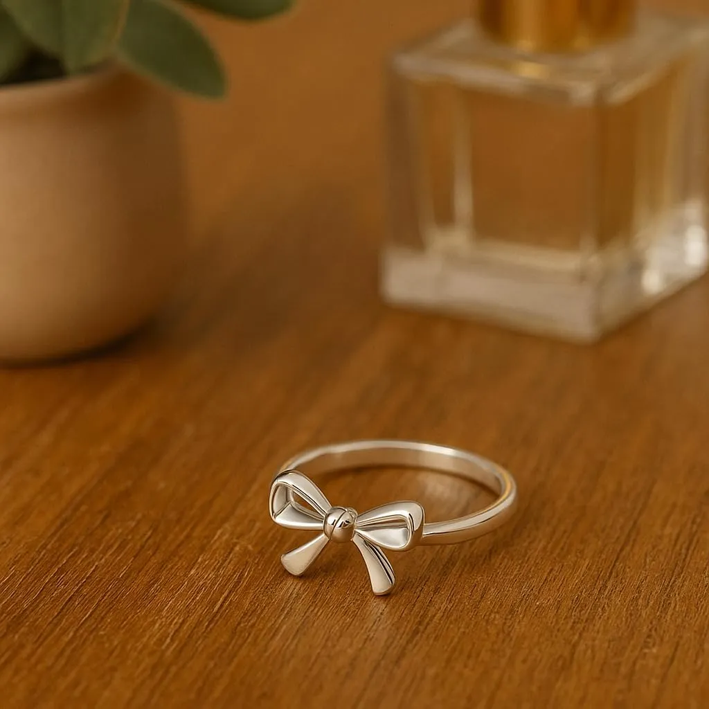 Solid 925 Sterling Silver Vintage Infinity Bow, Musical Guitar, Hammered Band Mens, Women's Stackable Rings | Statement, Spring Season Ring | Unisex Stacking Ring Bands | Graduation Gift