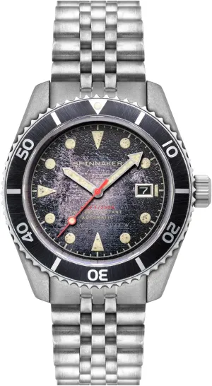 Spinnaker Mens 44mm Wreck Automatic 3 Hands Watch with Genuine Leather or Stainless Steel Strap SP-5089