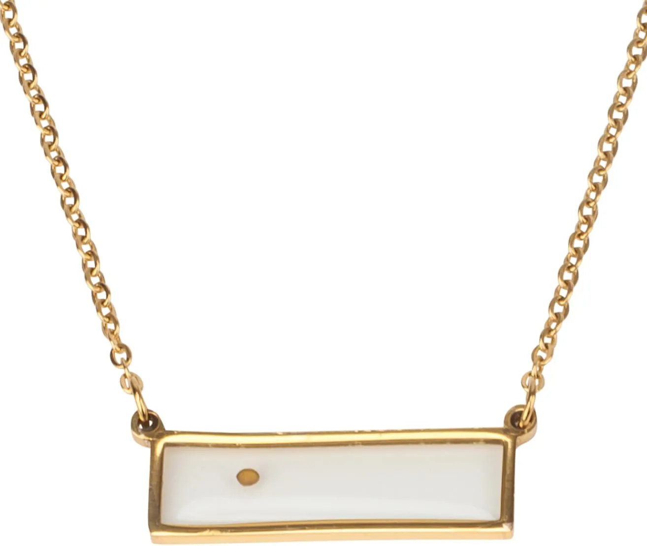 SPUNKYsoul Handmade Mustard Seed Necklaces for Women (Rectangle Bar Gold)