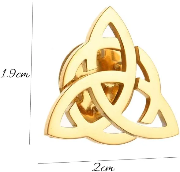 Stainless Steel Celtic Knot Symbol Brooches and Pin for Men Religious Amulet Jewelry