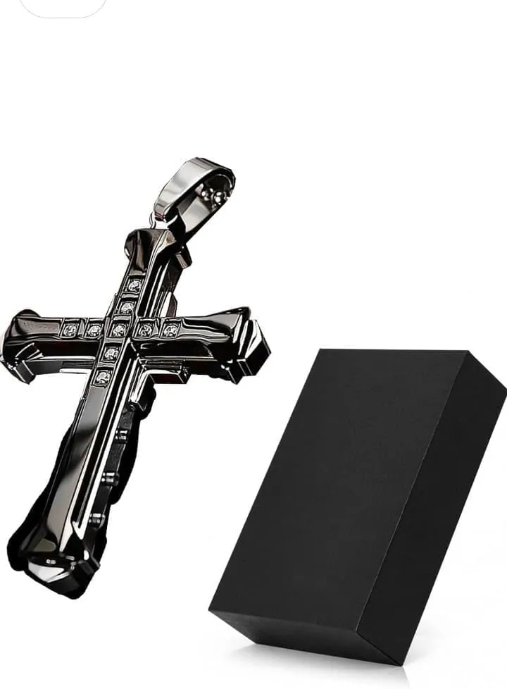 Stainless Steel Cross Pendant Necklace for Men Christian Cross Pendant with 16-24 Inches Chain Cross Necklace Jewelry Gifts