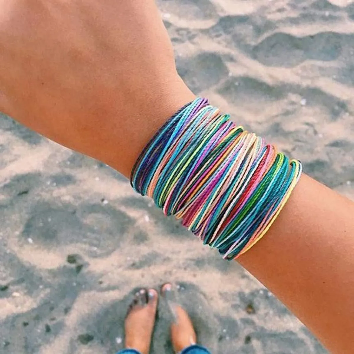 Starain Surf String Wave Bracelets for Women Boho Handmade Waterproof Adjustable Braided Beach Surfer Bracelets Set