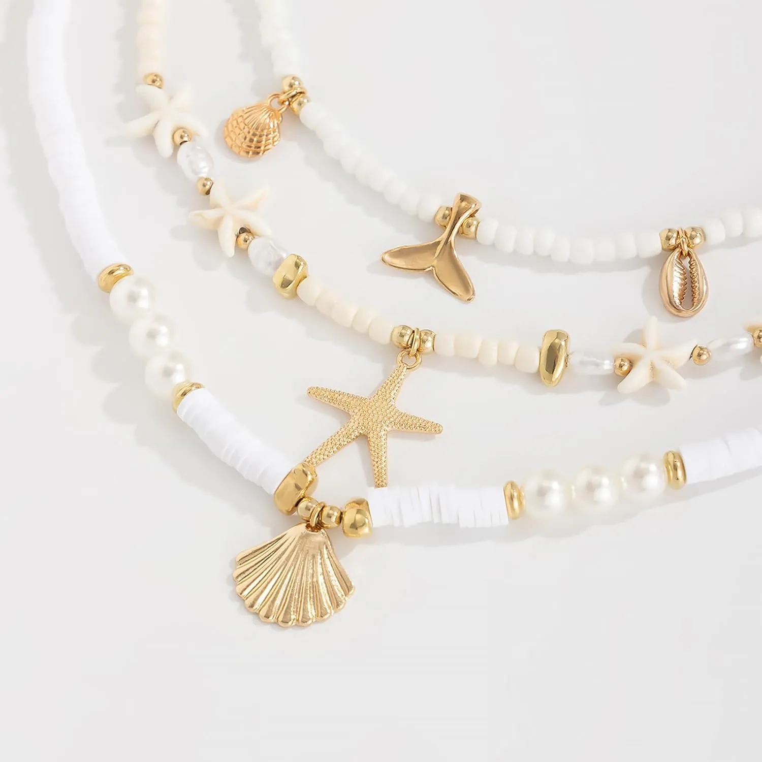 Starfish Necklace Gold Shell Necklace Seashell Necklaces for Women Ocean Necklaces Beach Vacation Essentials Summer Outfits Holiday Jewelry Trendy Beach Charms for Women 2025