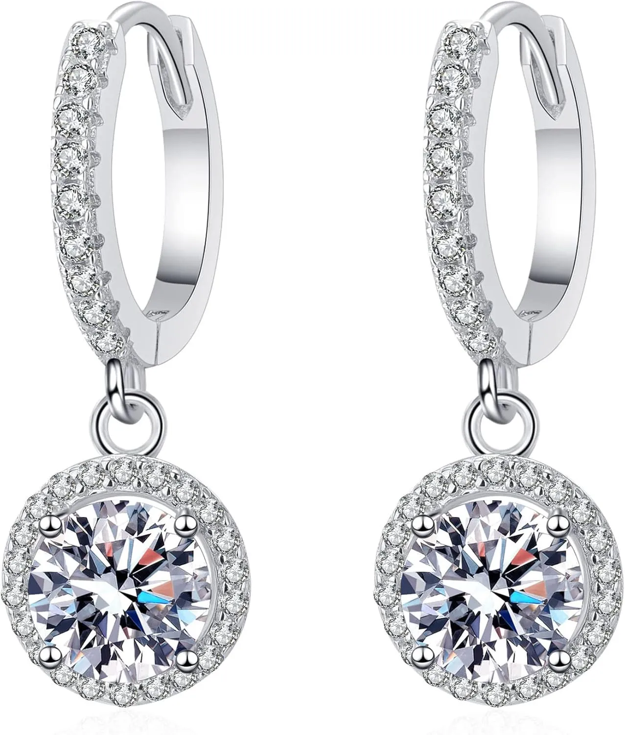 Sterling Silver Earrings for Women | Moissanite Earring Stud for Women Fine Jewelry - Christmas Gifts for Wife Mom Girlfriend, Anniversary Birthday