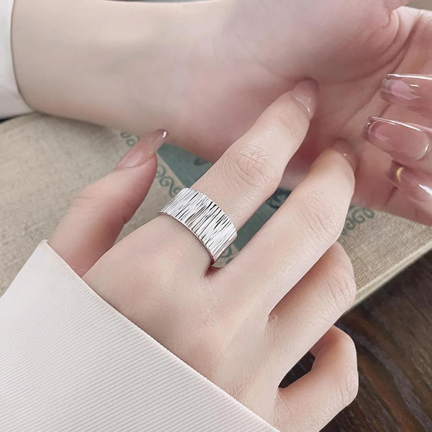 Sterling Silver Open Adjustable Ring 925 Silver Rings for Women Thumb Sterling Silver Band Ring