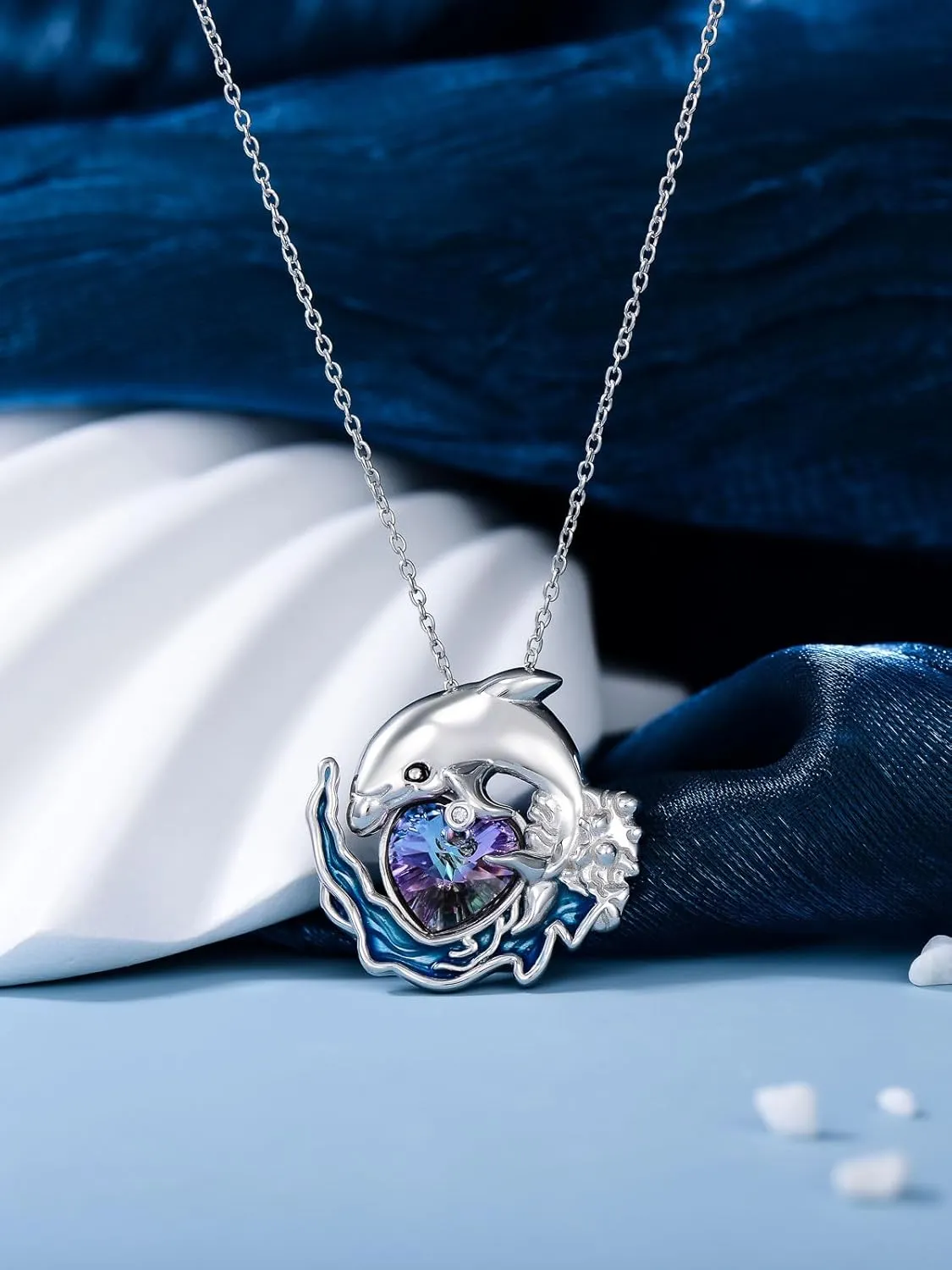 Sterling Silver Penguins/Dolphin/Butterfly/Hummingbird/Mountain/Dragonfly/BFF/Sloth/Skull/Pumpkin/Baptism Gifts Necklace Christmas Birthday Anniversary Jewelry Gift for Women