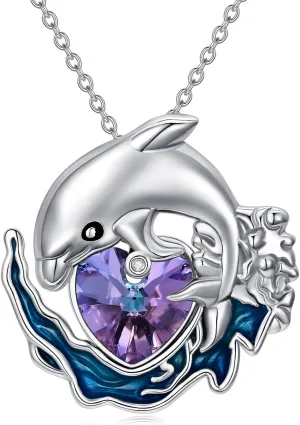 Sterling Silver Penguins/Dolphin/Butterfly/Hummingbird/Mountain/Dragonfly/BFF/Sloth/Skull/Pumpkin/Baptism Gifts Necklace Christmas Birthday Anniversary Jewelry Gift for Women