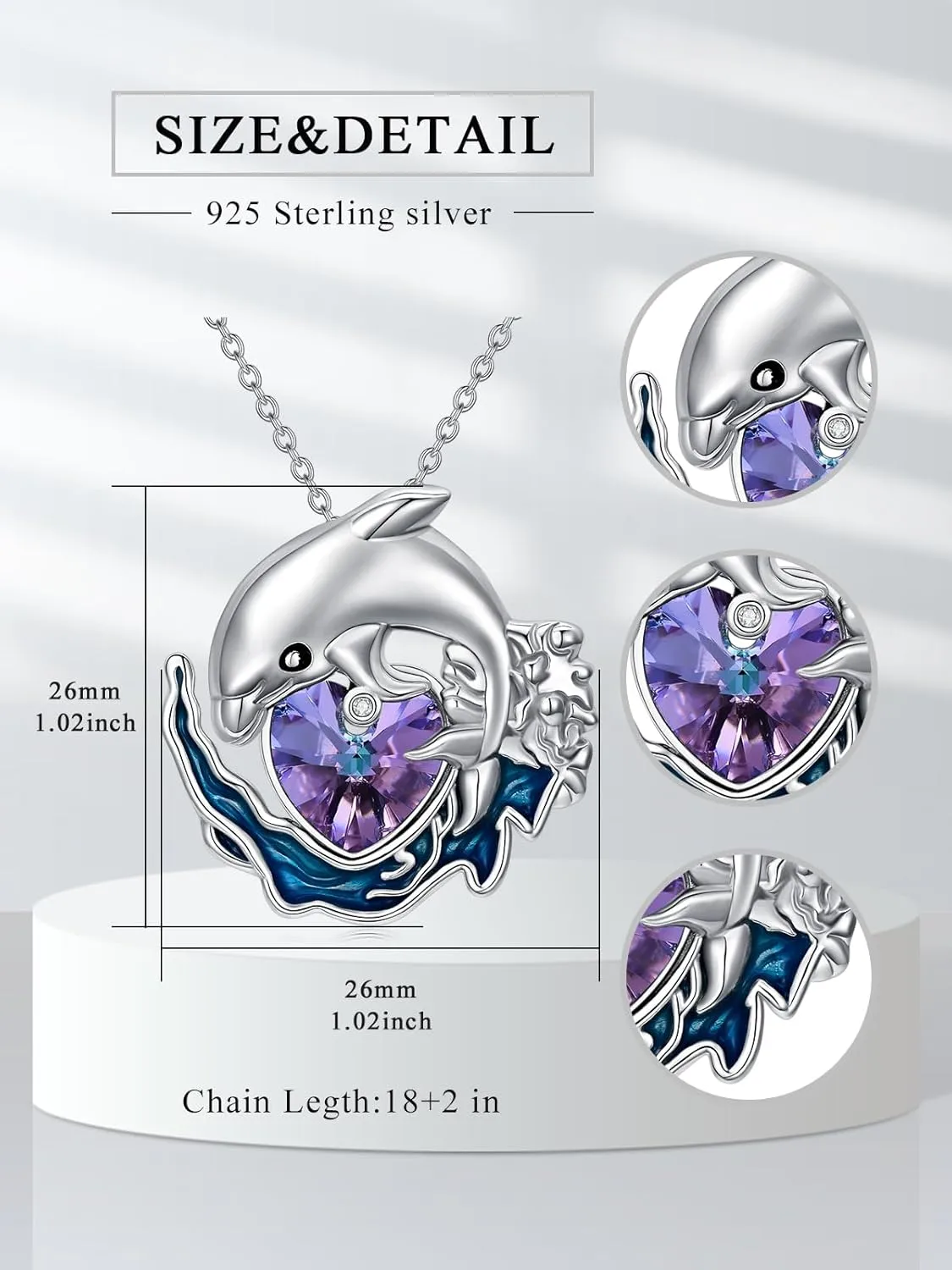 Sterling Silver Penguins/Dolphin/Butterfly/Hummingbird/Mountain/Dragonfly/BFF/Sloth/Skull/Pumpkin/Baptism Gifts Necklace Christmas Birthday Anniversary Jewelry Gift for Women