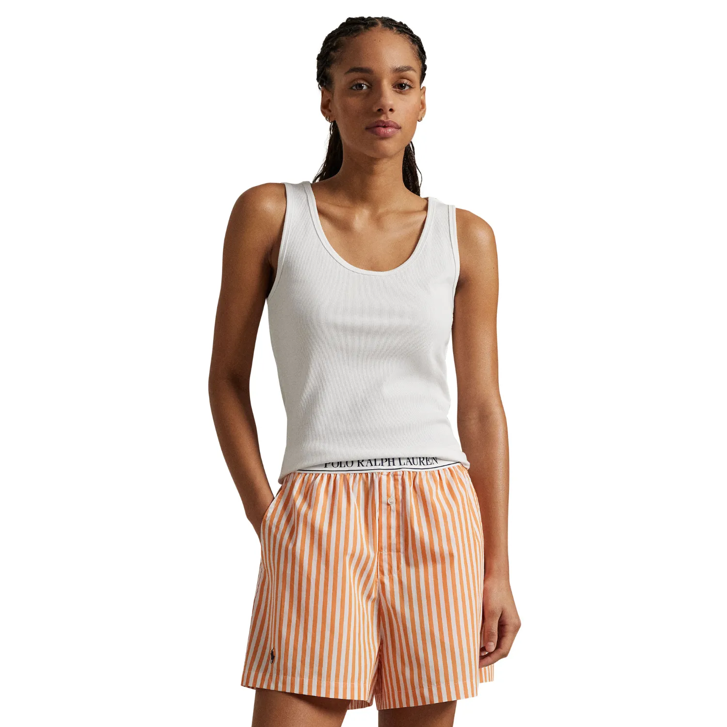 Stripe Boxer with Logo Elastic