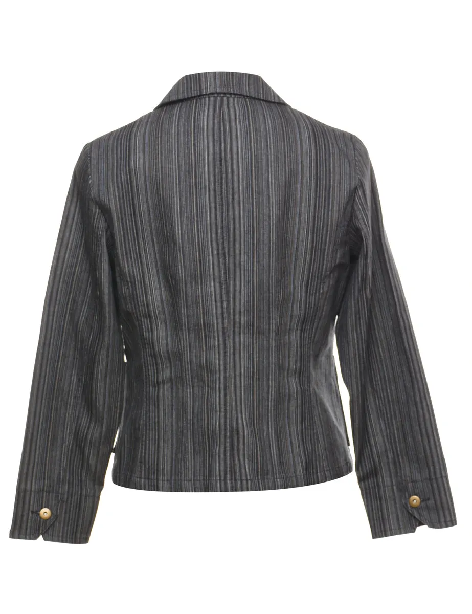 Striped Denim Jacket - M