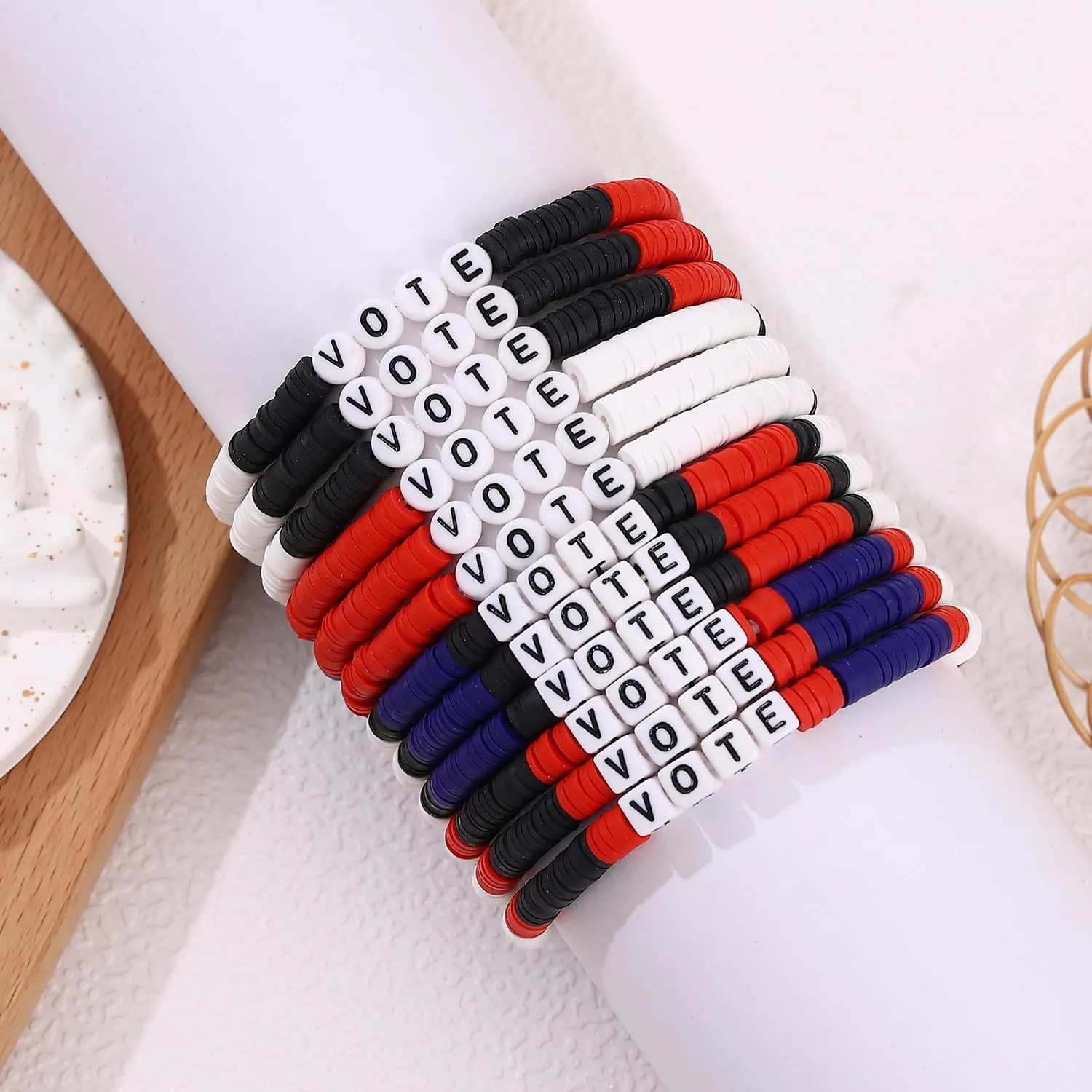 Taouzi Beaded Friendship Bracelets for Women Handmade Elastic Stackable Bracelets Bulk Fashion Boho Jewelry Set for Women Men