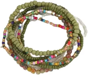 tenghong2021 Bohemian Stackable Bead Bracelets Boho Colorful Handmade Rice Beads Stretch Bracelets for Women Multicolor Seed Layered Stretch Bracelets for Women Party Gift Beach Trendy Jewelry