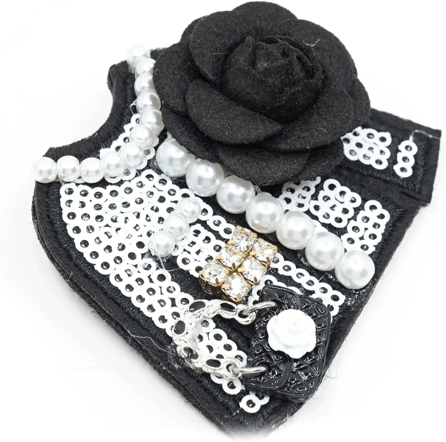 Teri's Boutique Rhinestone Sequin Imitation Pearl Decorative Cardigan Flower Fashion Jewelry Women Brooch Pin
