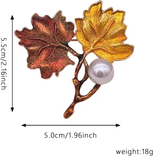 Thanksgiving Brooch Pin Autumn Fall Leaves Brooch Pin Maple Leaf Lapel Pin, Thanksgiving Jewelry Accessory Gifts Decoration