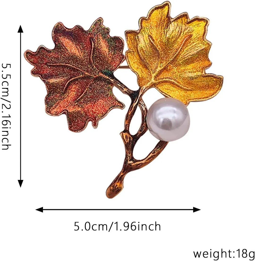 Thanksgiving Brooch Pin Autumn Fall Leaves Brooch Pin Maple Leaf Lapel Pin, Thanksgiving Jewelry Accessory Gifts Decoration