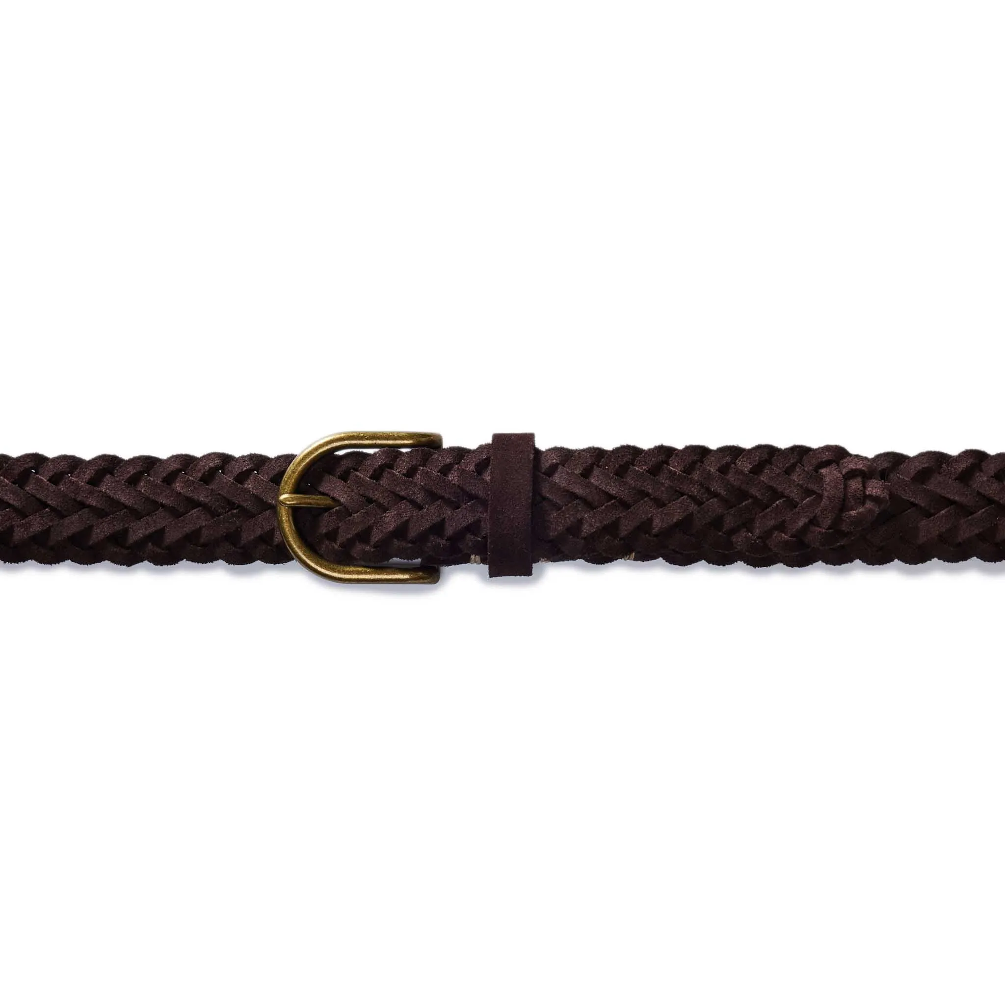 The Braided Belt in Chocolate Suede
