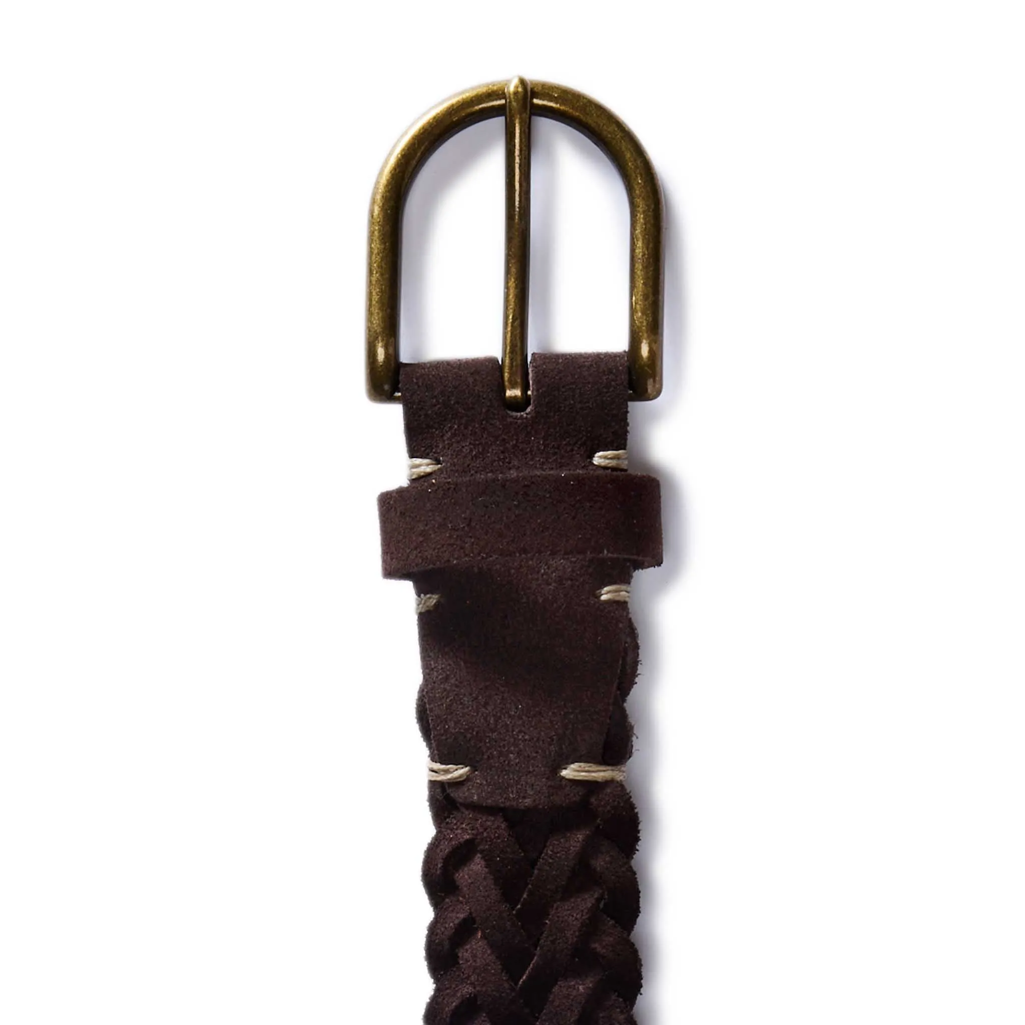 The Braided Belt in Chocolate Suede