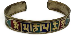 Tibetan Buddhist 7 chakra copper bracelet | Cuff Bracelet Bangle | Spiritual Jewellery Mantra | Handmade in Nepal - Ideal for Gift
